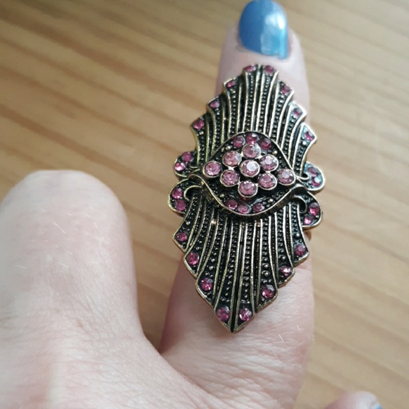 Gold/Bronze & Pink Bling Ring - Picture 4 of 6
